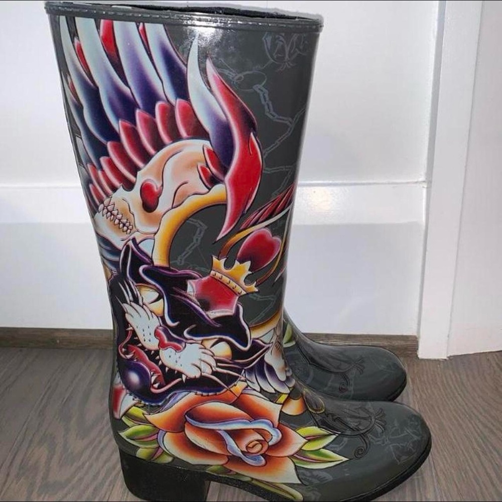 Christian Audigier Ed hardy rain boots